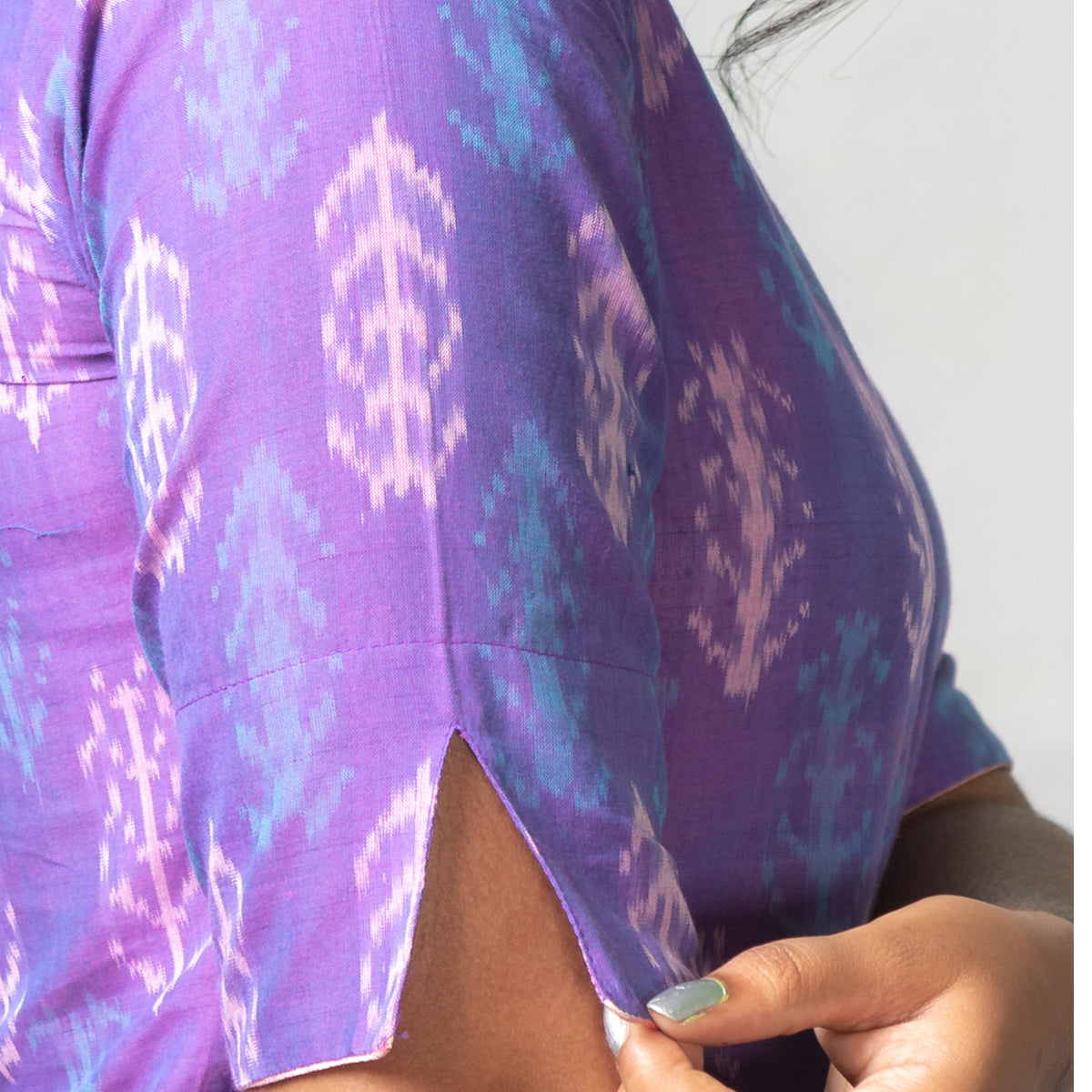 Boat Neck Kurta - Violet