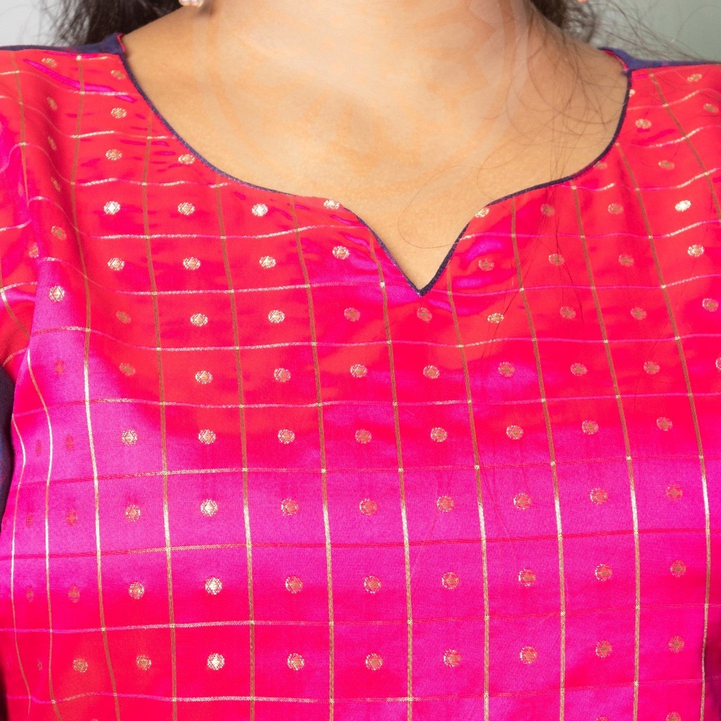 Jugalbandi Ikat Kurti - Blue and Pink