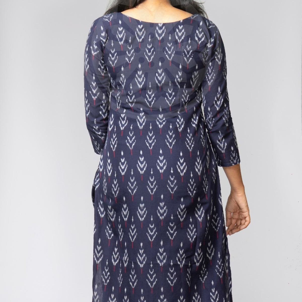 Navy Blue Ikat Kurti