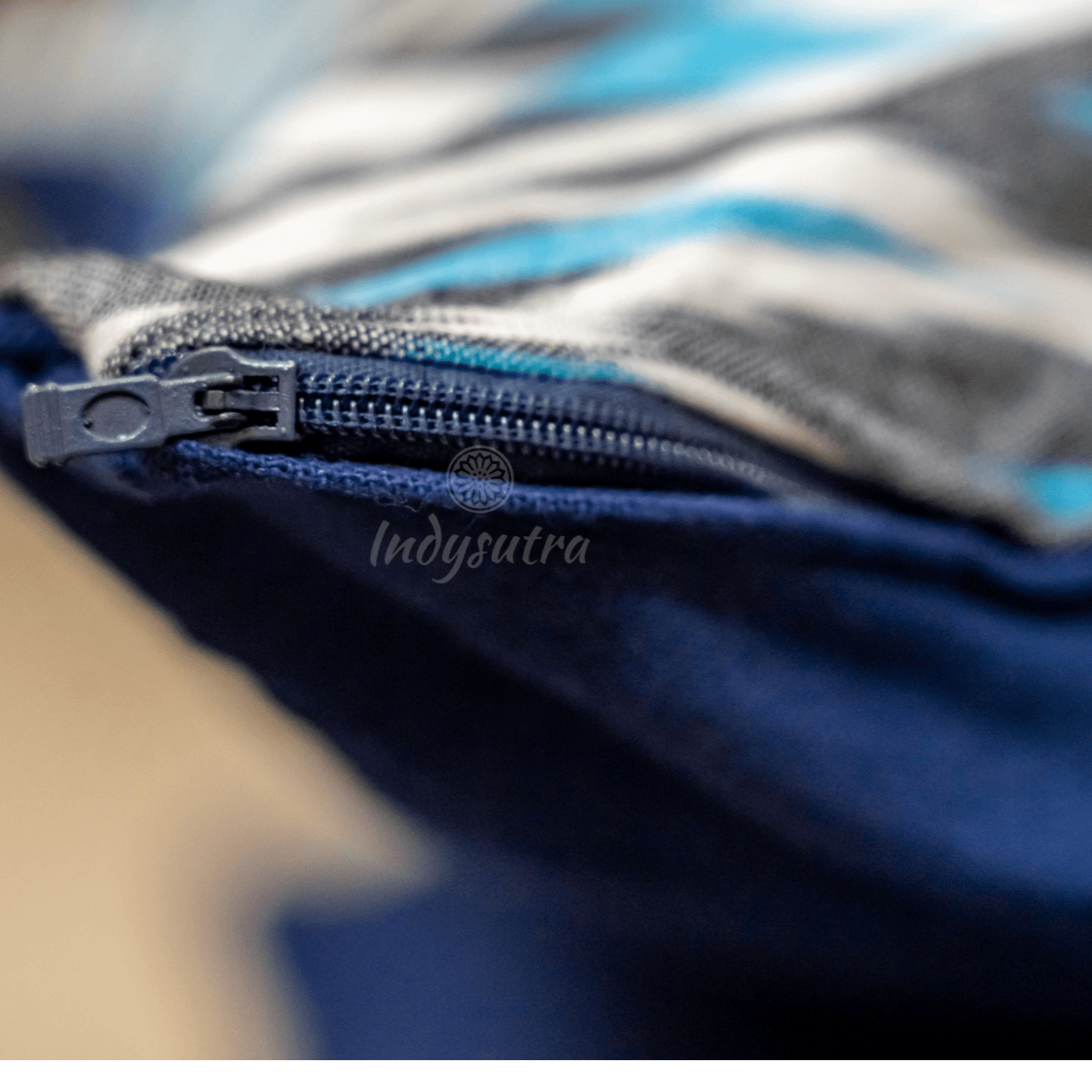 Blue and Gray Ikat Cushion Cover set