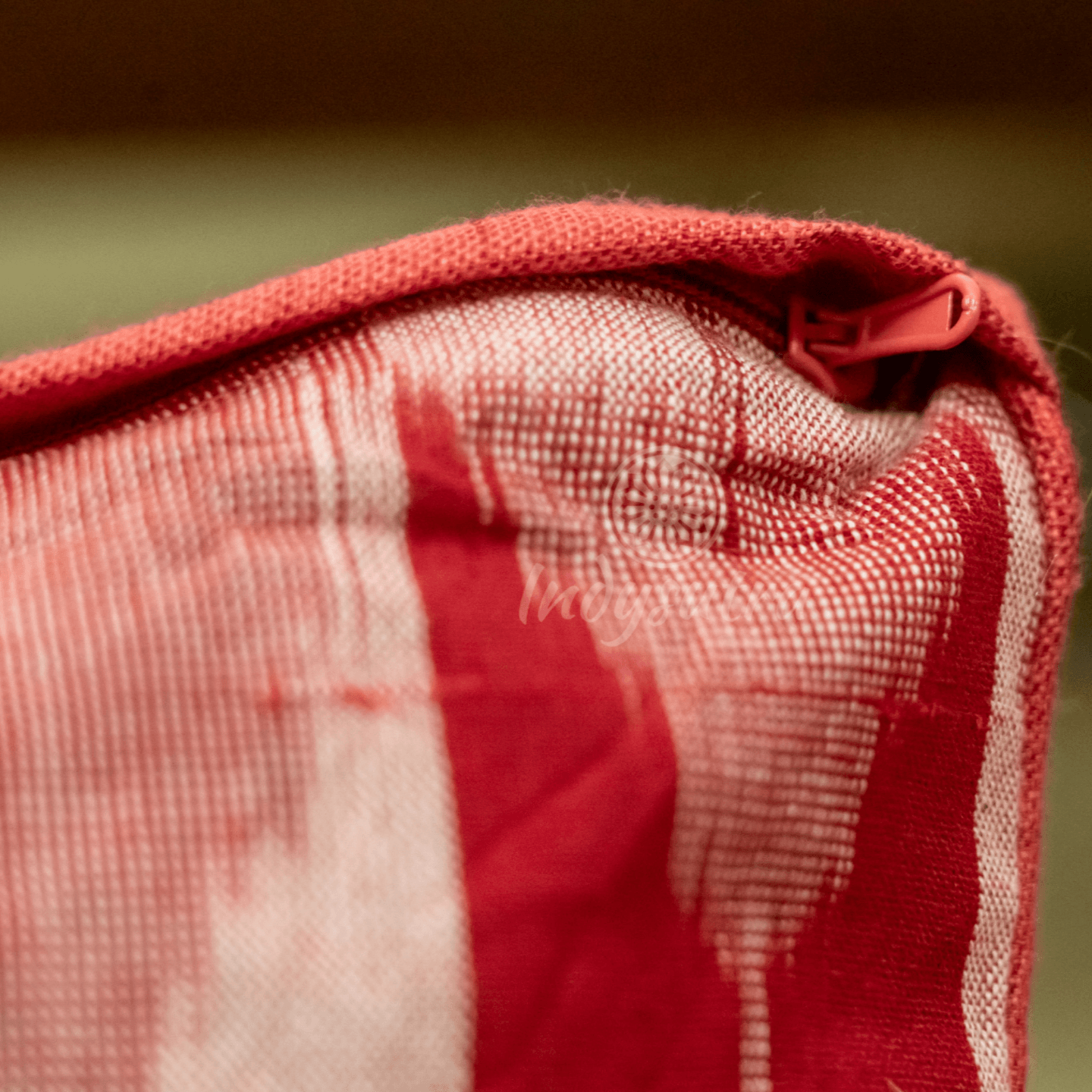 Red and White Ikat Cushion Cover set