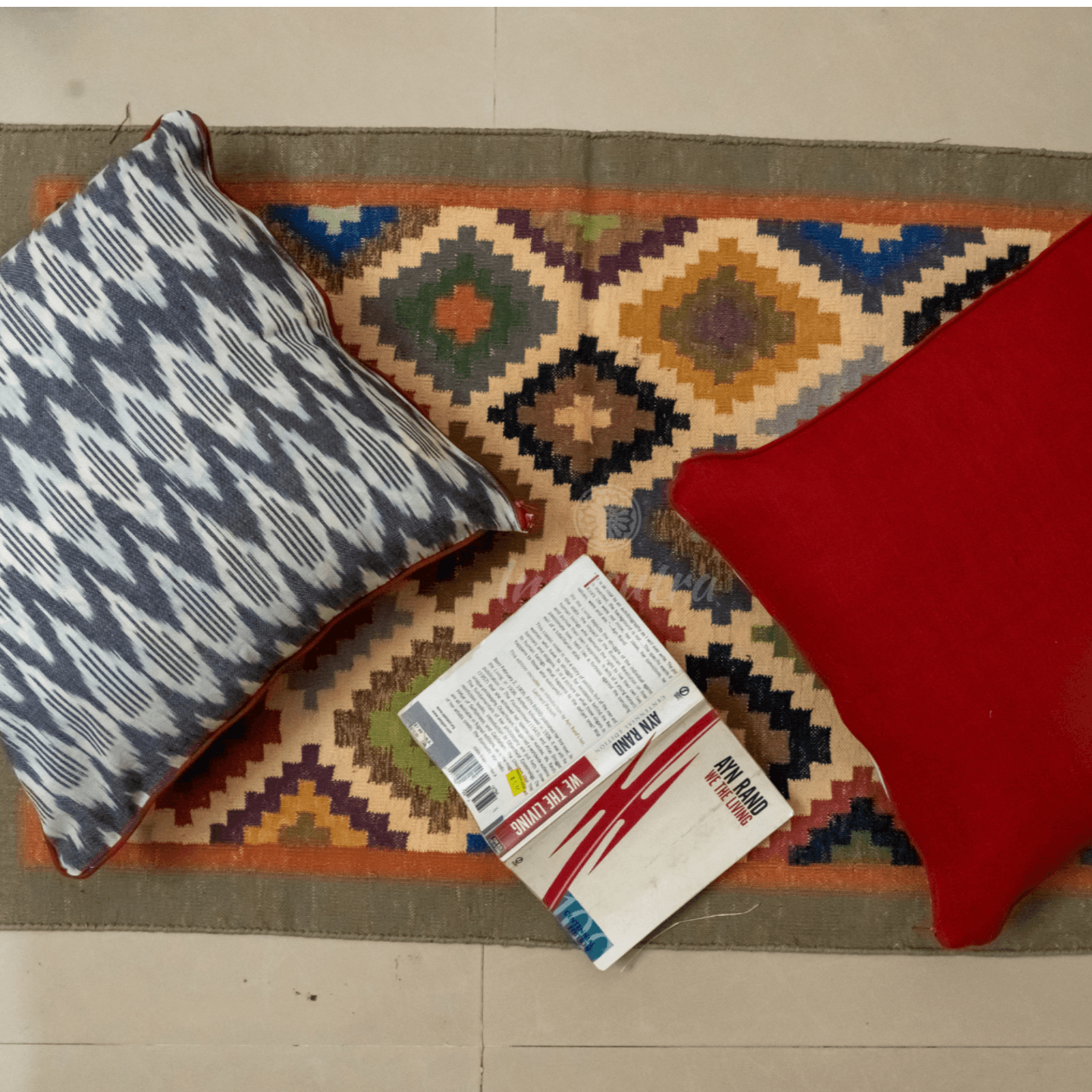 White and Grey Ikat Cushion Cover set