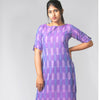Boat Neck Kurta - Violet