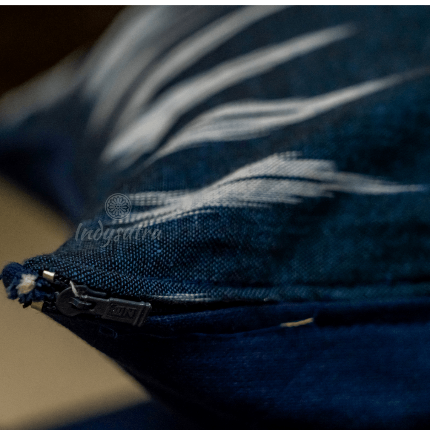 Blue and White Ikat Cushion Cover set