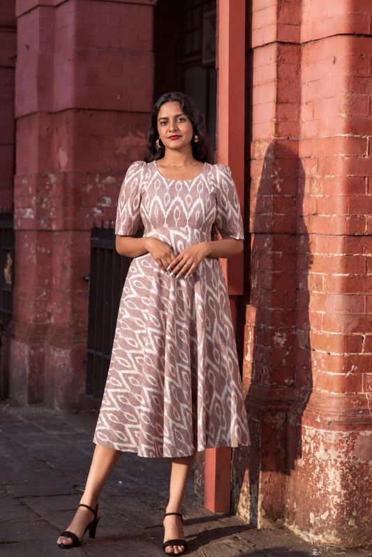 Peach Ikat Cotton Dress – Summer Beach