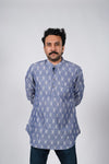 Teal Blue Ikat Kurta