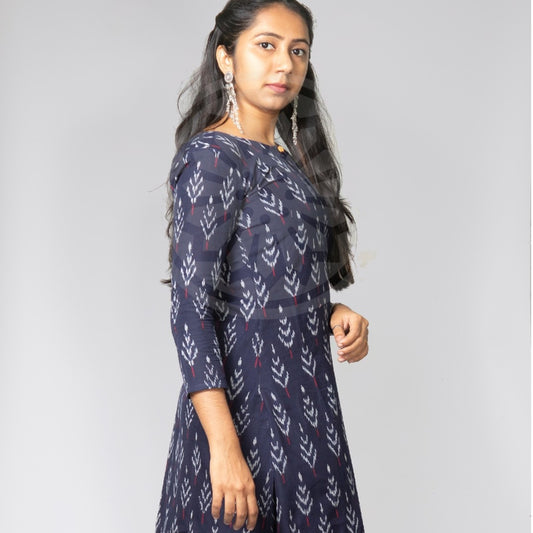 Navy Blue Ikat Kurti