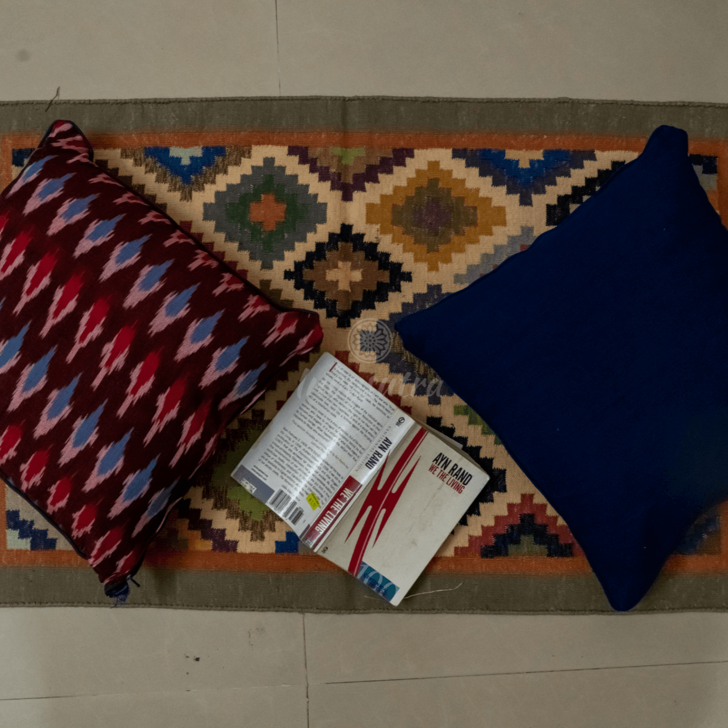 Red and Blue Ikat Cushion Cover set