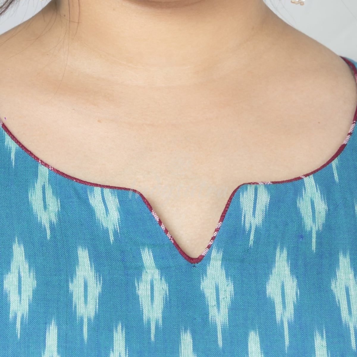 Short Kurta Ikat - Sea blue