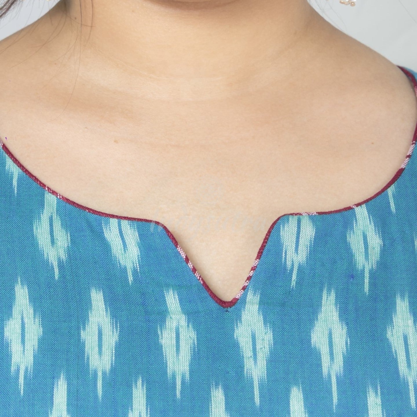 Short Kurta Ikat - Sea blue