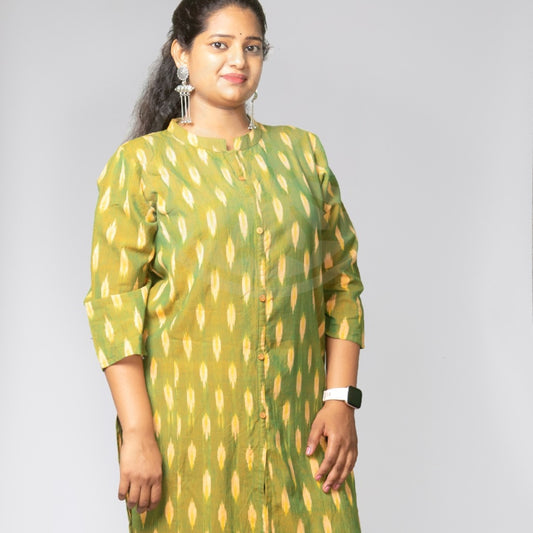 Green Ikat kurti