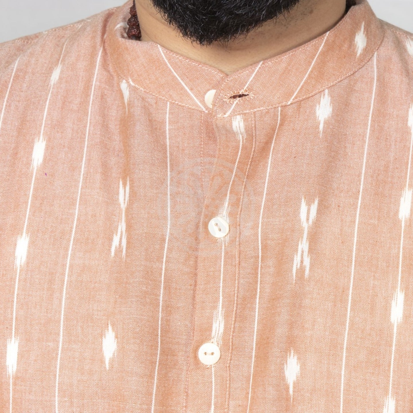 Light Peach Ikat Short Kurta