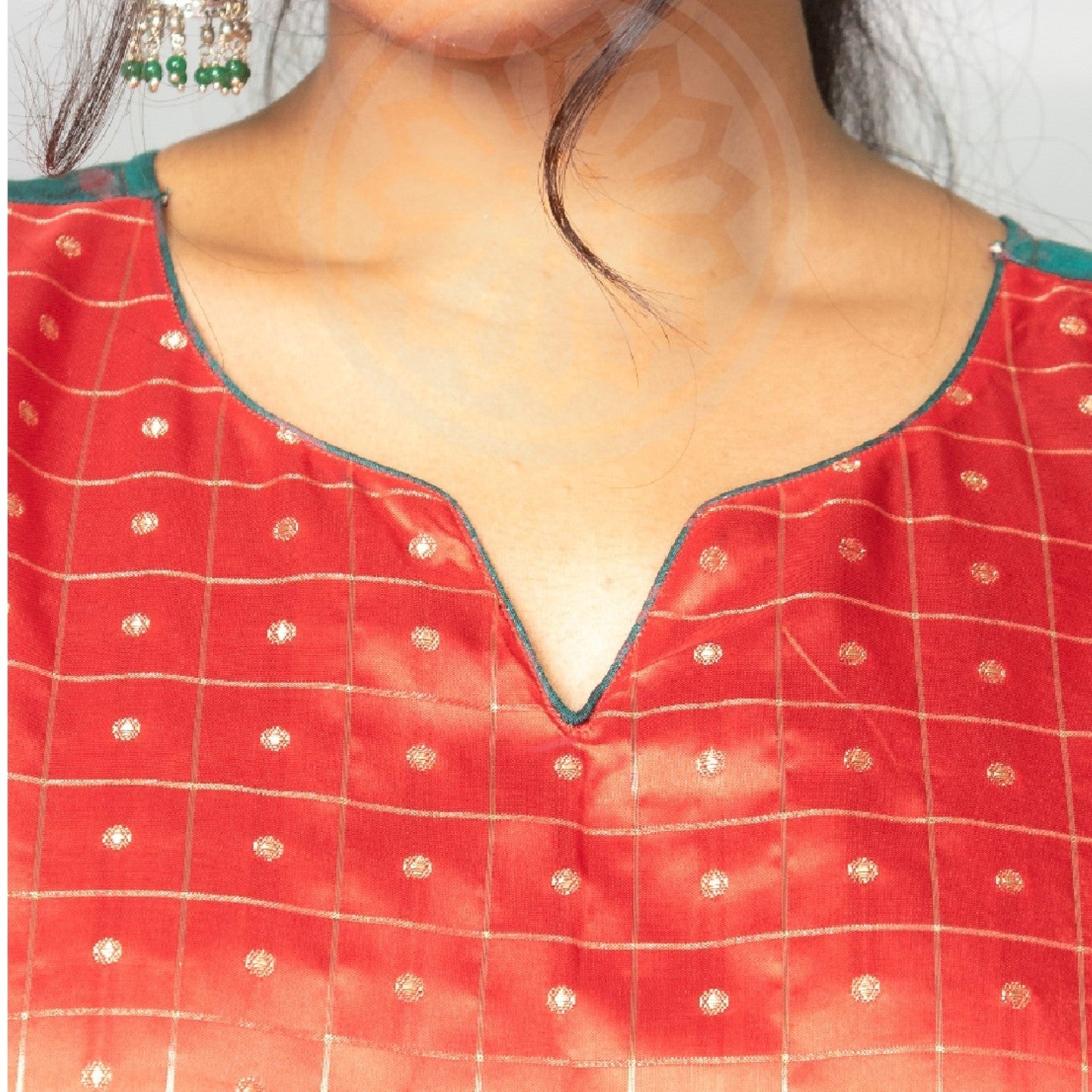 Jugalbandi Ikat Kurti - Green and Orange