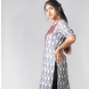 Jugalbandi Ikat kurti - Grey and Maroon