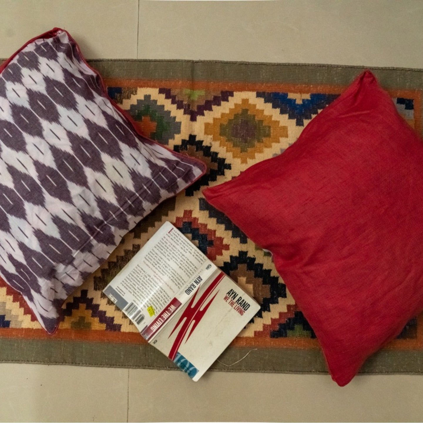 Maroon Ikat Cushion Cover set
