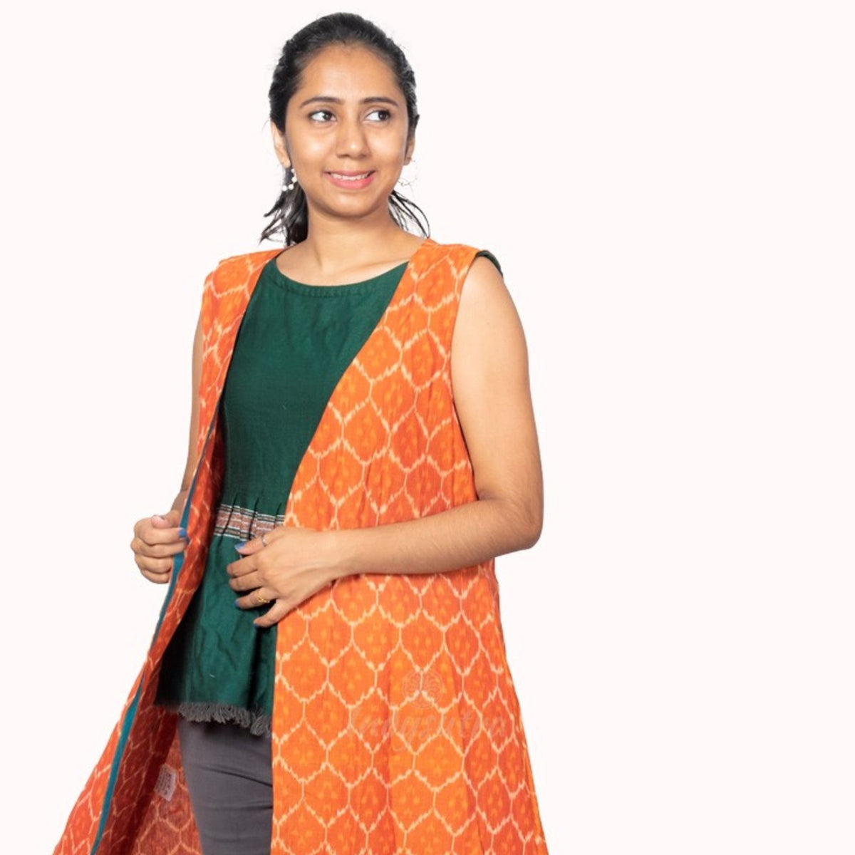 Shrug - Orange Ikat