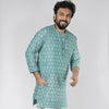 Sea Green Ikat Short Kurta