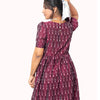 Wine Red Ikat Dress - Padmini