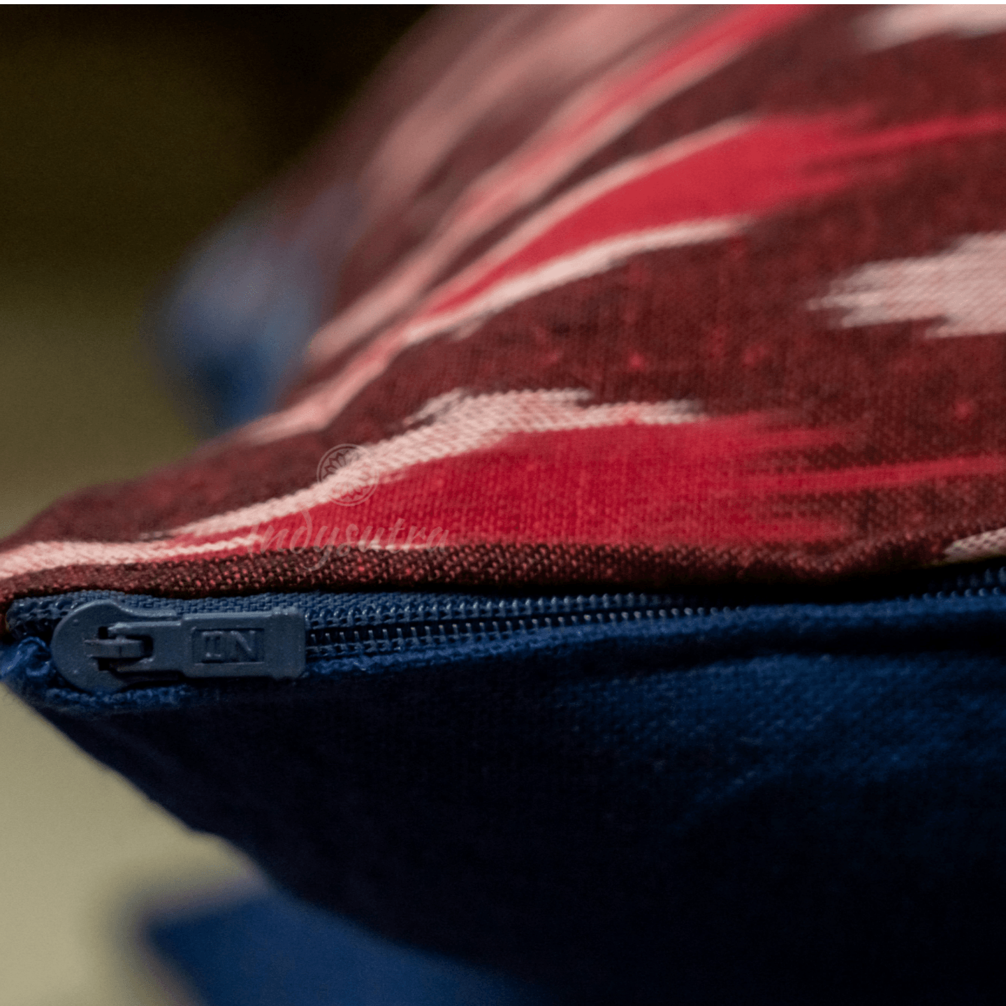 Red and Blue Ikat Cushion Cover set