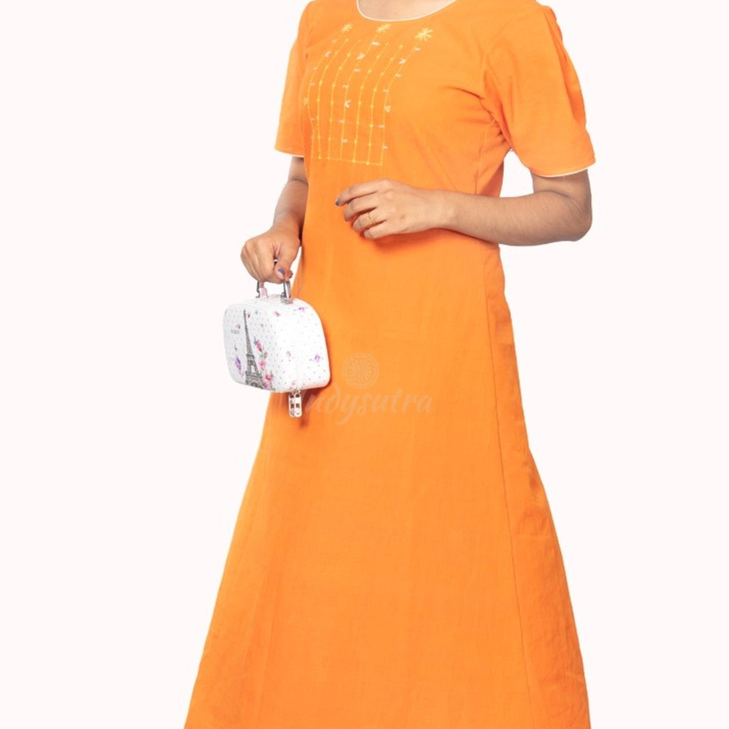 Mangalagiri Orange dress - Mandara