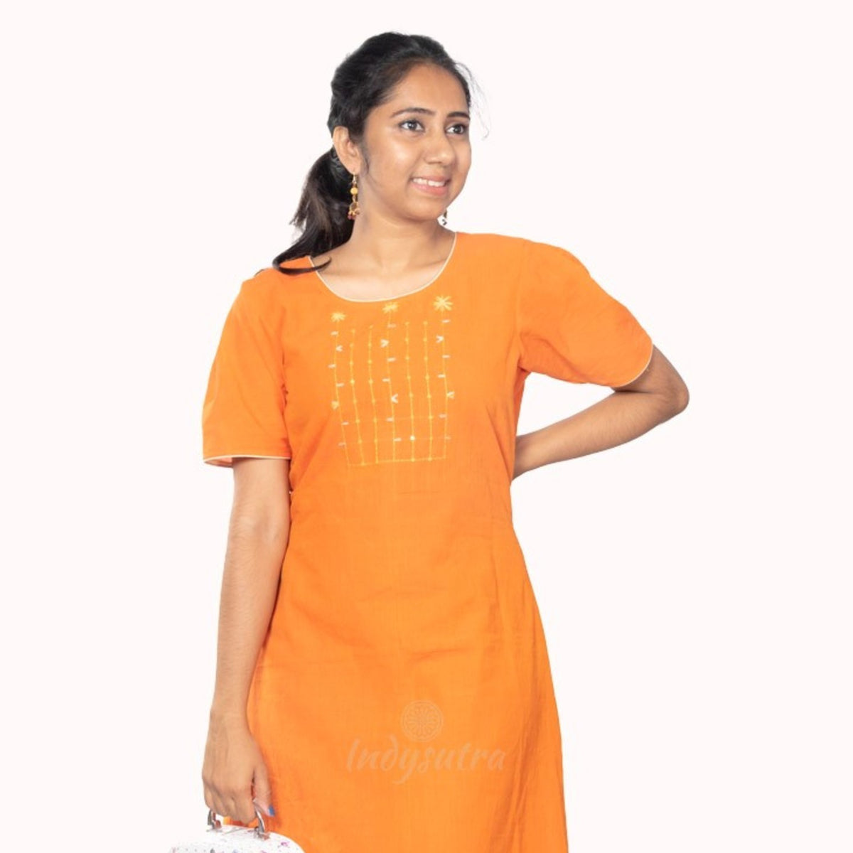 Mangalagiri Orange dress - Mandara