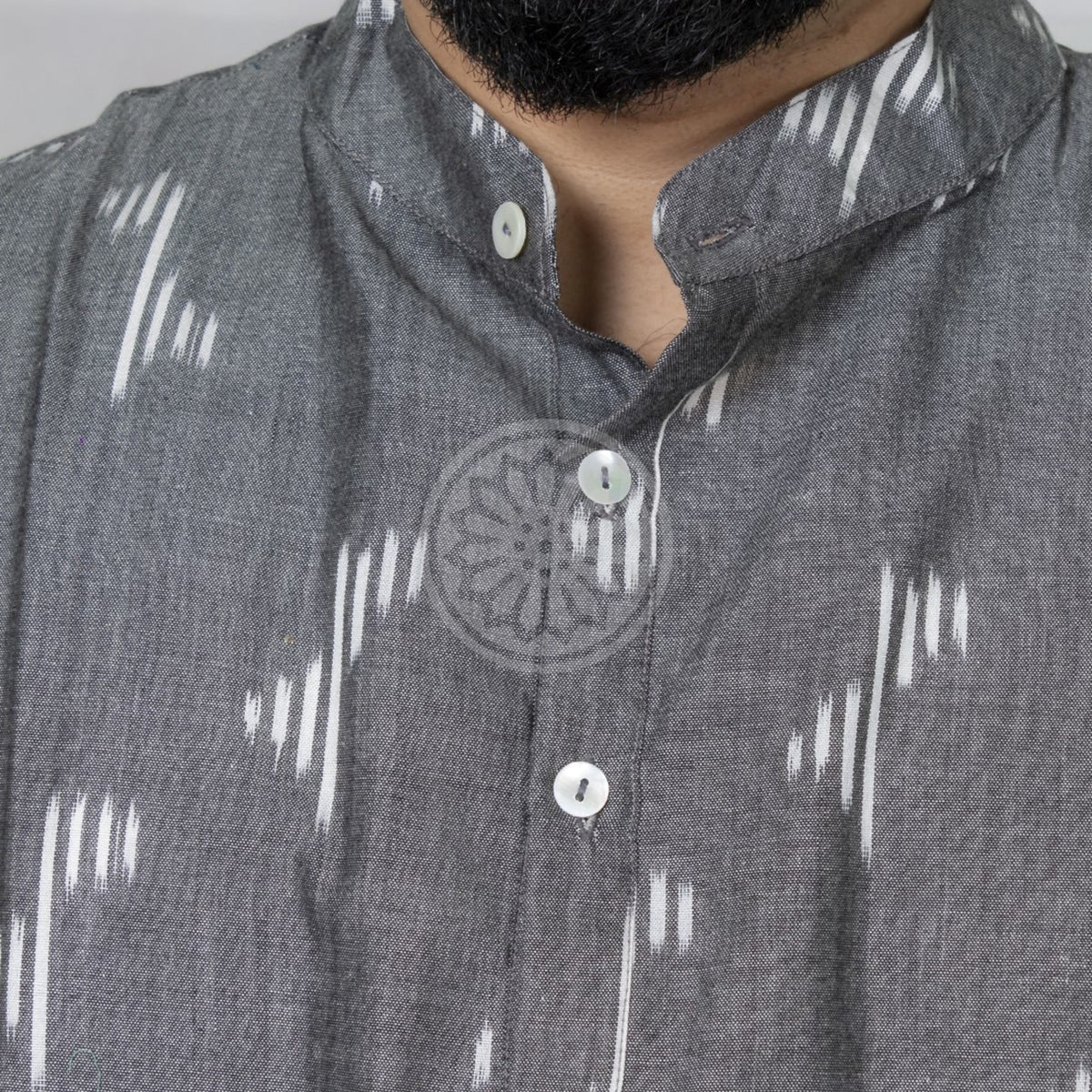 Grey Ikat Short Kurta
