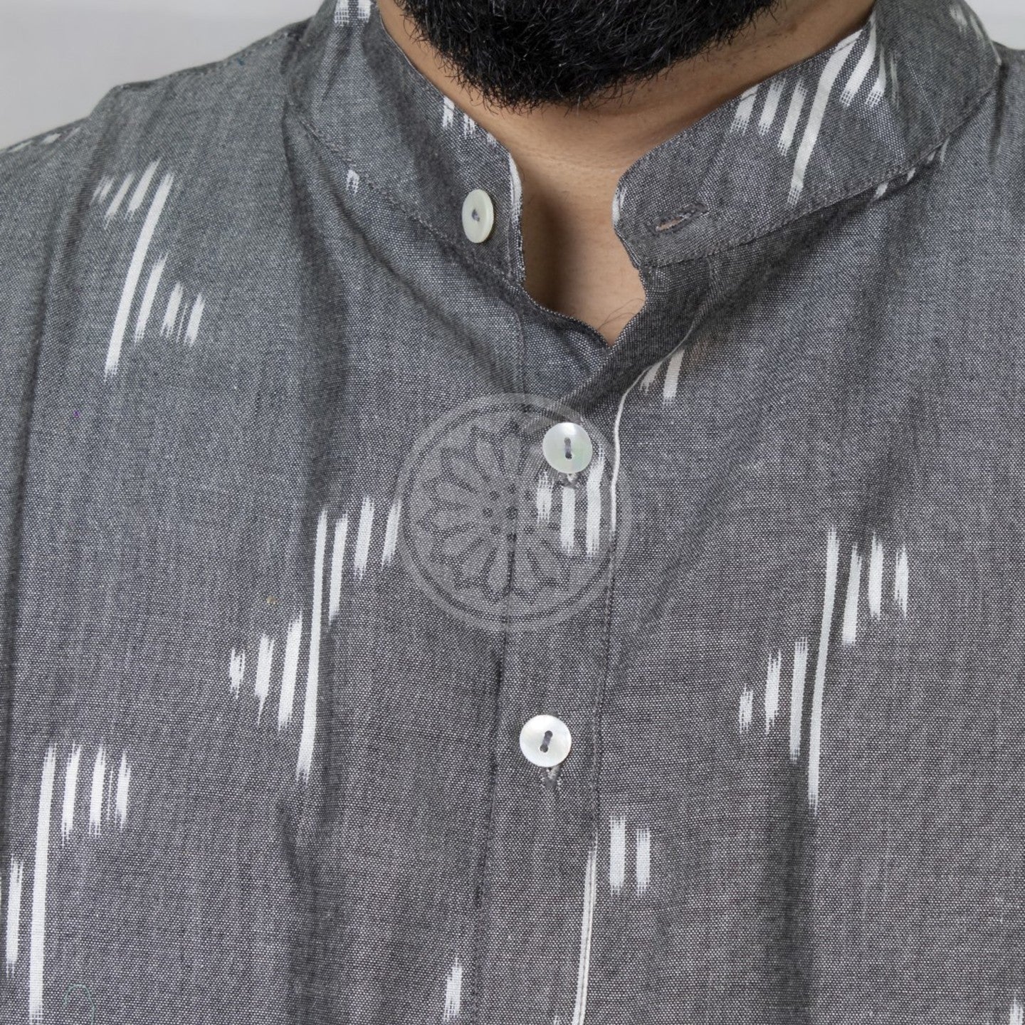 Grey Ikat Short Kurta