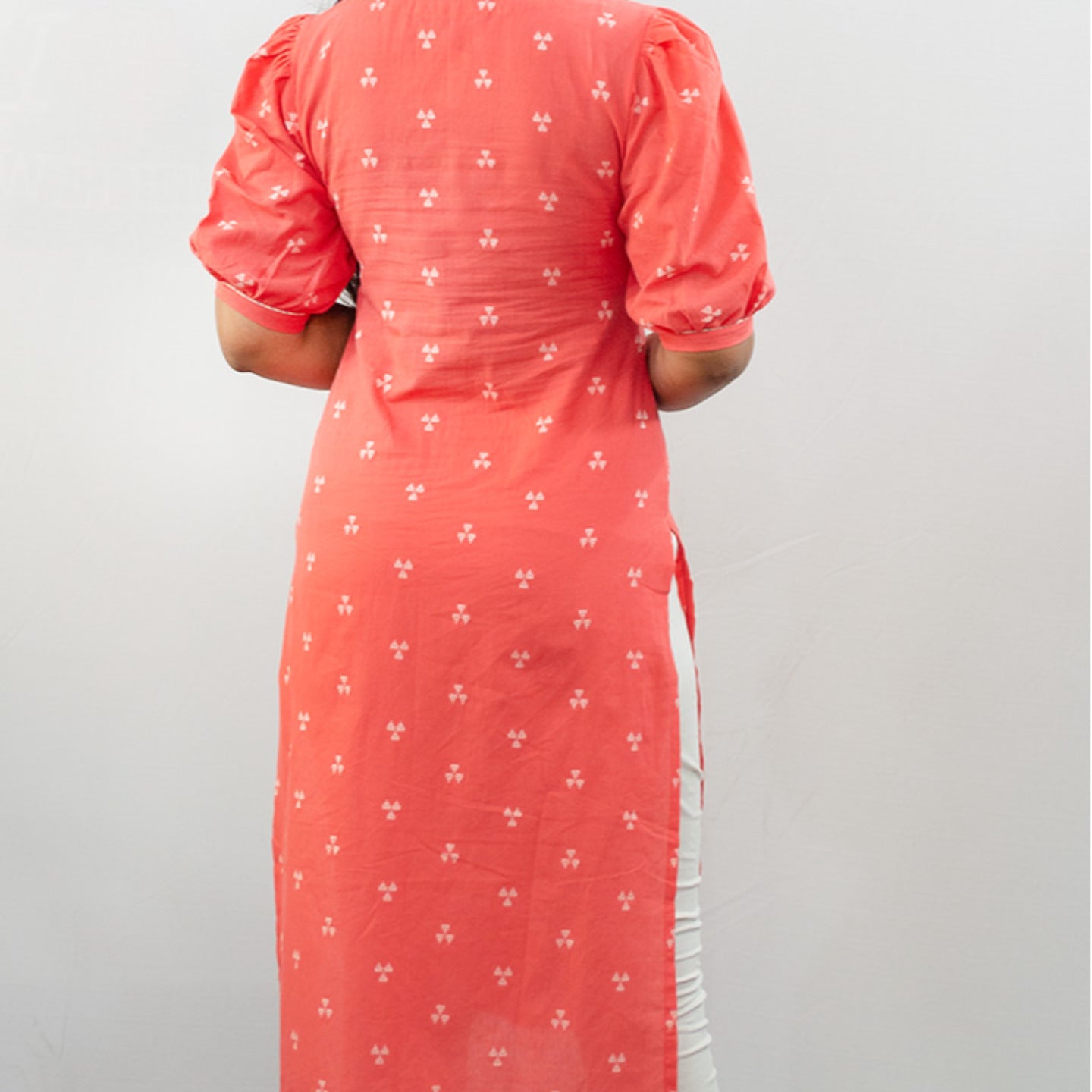 Peach Pink Cotton Kurti