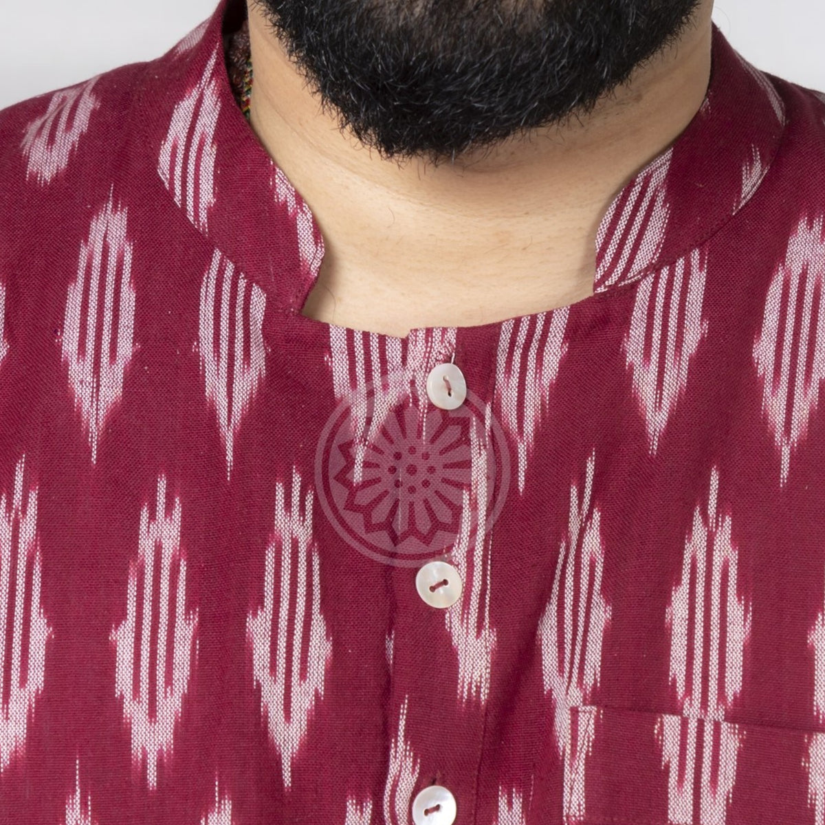 Maroon Ikat Short Kurta