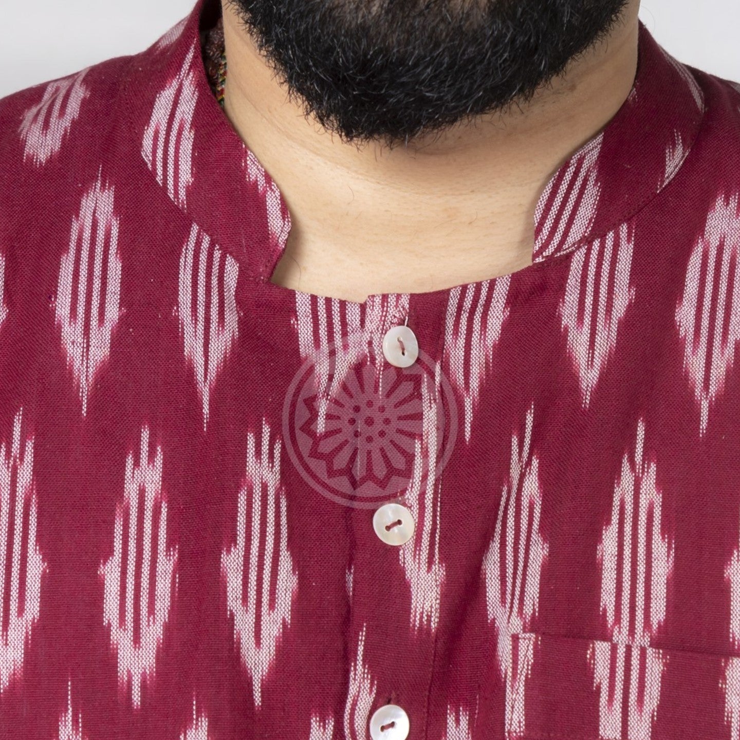 Maroon Ikat Short Kurta