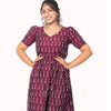 Wine Red Ikat Dress - Padmini