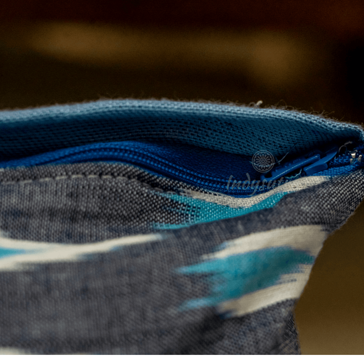 Grey and Blue Ikat Cushion Cover set