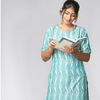 Ikkat Kurta - Sea Green