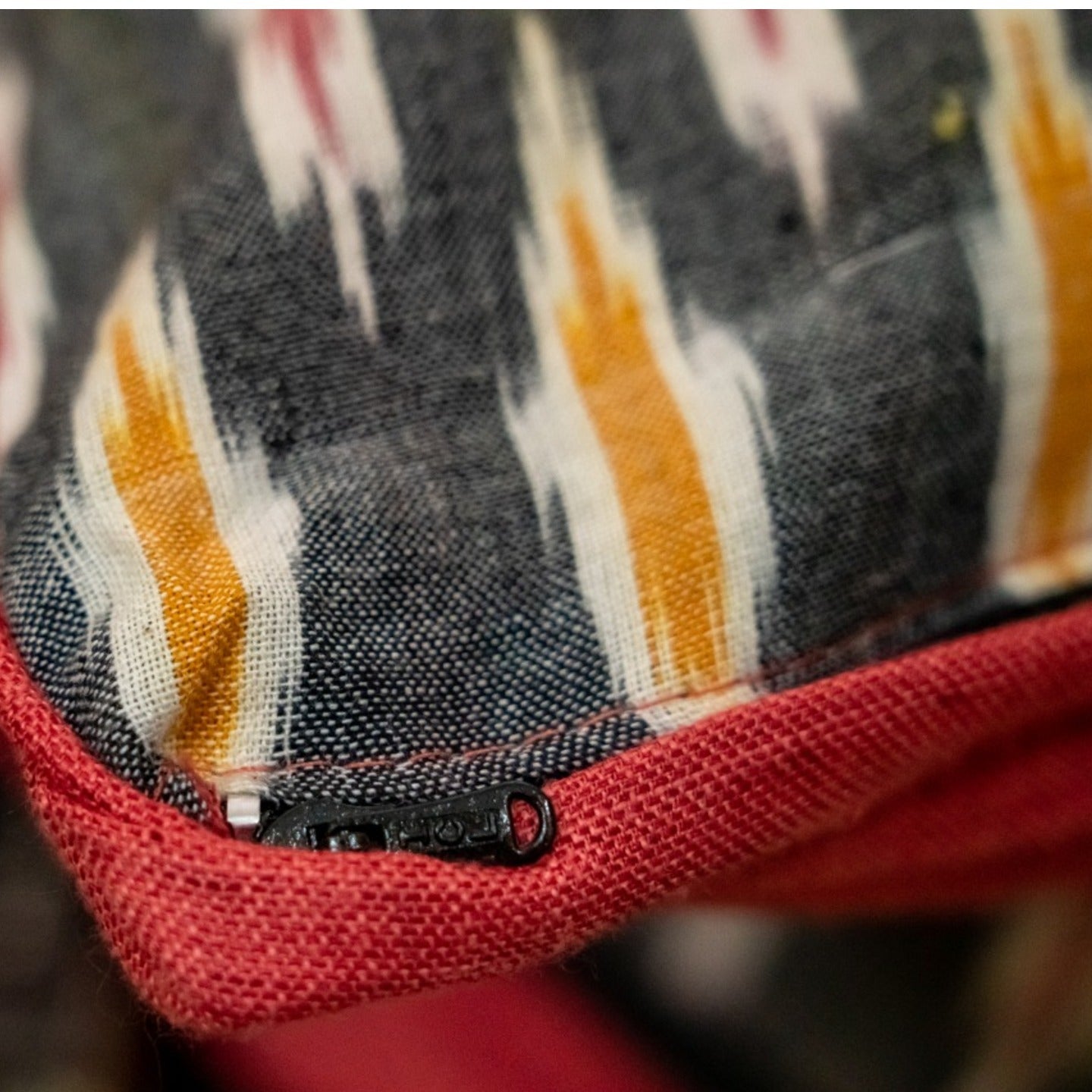 Yellow and Red Ikat Cushion Cover set