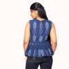 Peplum Top - Navy Blue