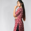 Ikkat Kurti - Maroon