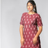 Ikkat Kurti - Maroon