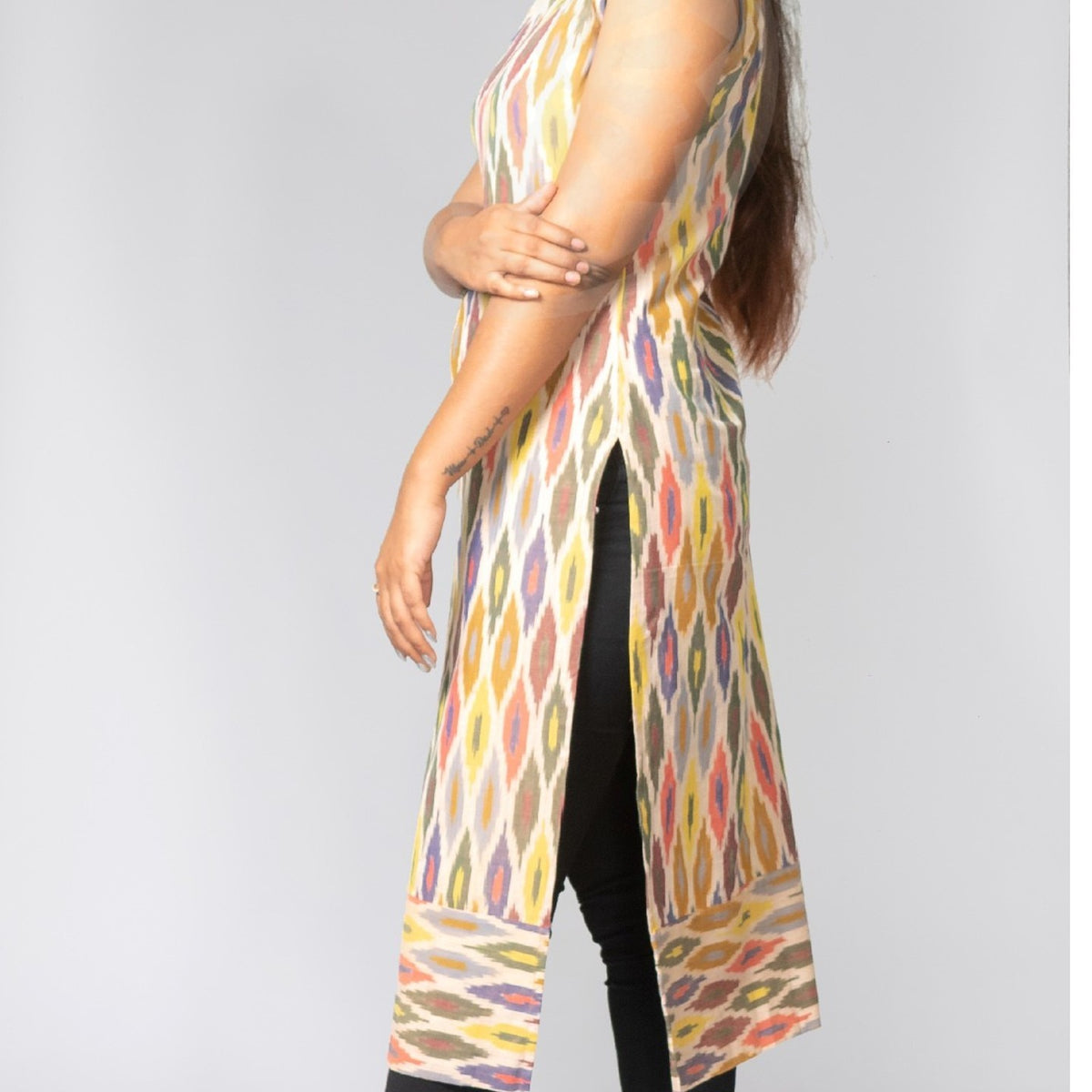 Ikkat Kurti - Multicolor