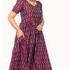Wine Red Ikat Dress - Padmini