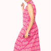 Ikat Pink dress - Turtle neck
